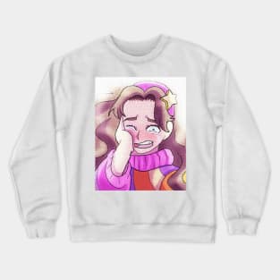 Crying Anime TV Girl Crewneck Sweatshirt